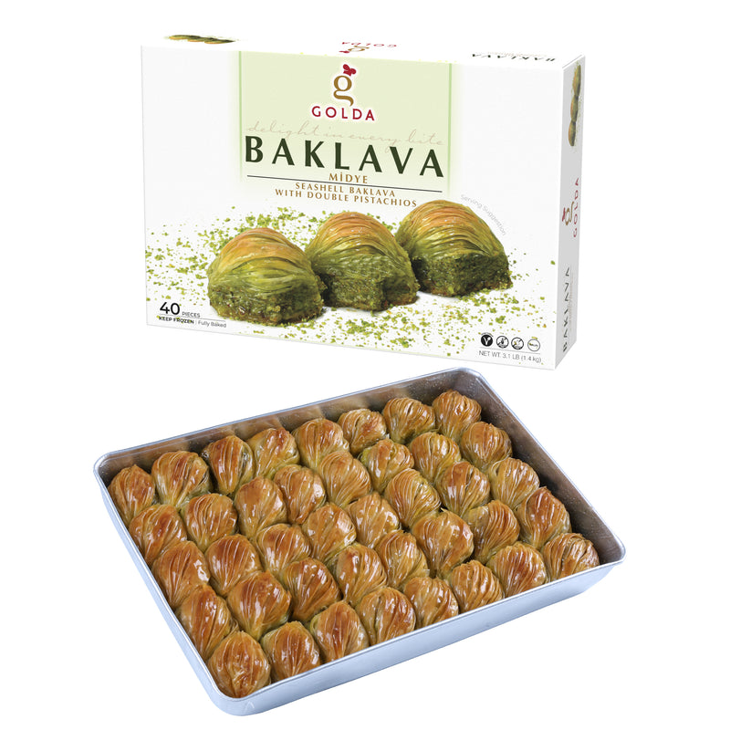 Golda Seashell (Midye) Baklava w/ Double Pistachios