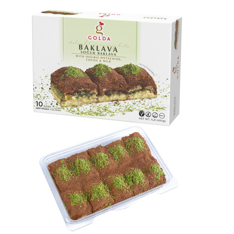 Golda Milk & Cocoa Baklava w/ Double Pistachios (12 x 350g)