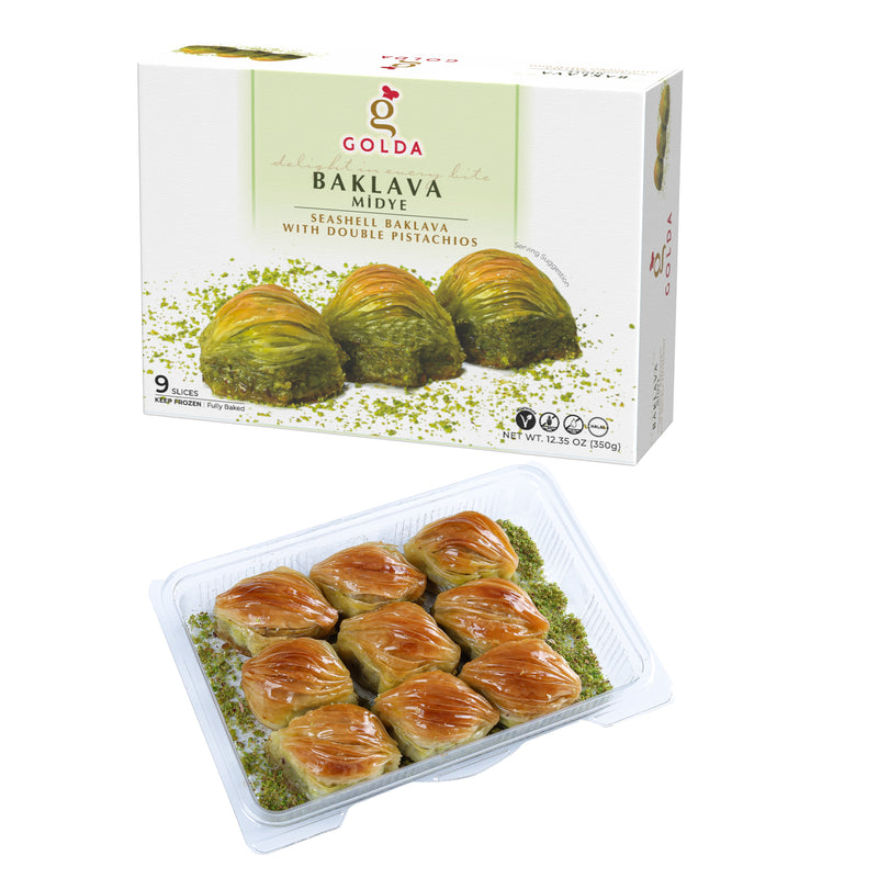 Golda Seashell (Midye) Baklava w/ Double Pistachios 350g