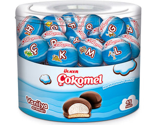 Ulker Vanilya Aromali Cokomel / Chocolate Covered Vanilla Marshmallow Biscuit (180g)